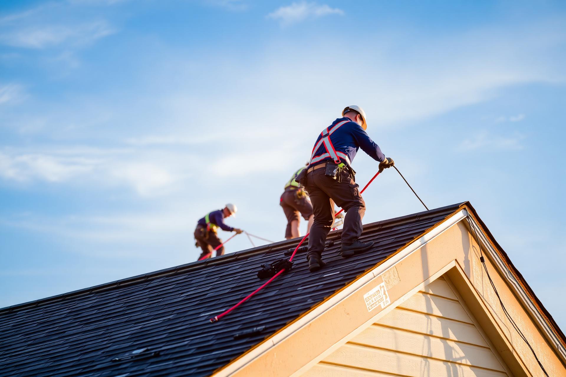 Summit Peak Roofing crew installing a new asphalt shingle roof